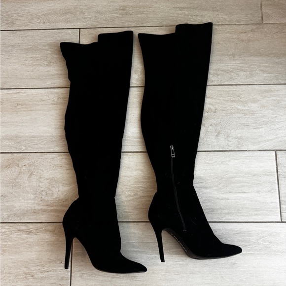 Charles By Charles David Black Over the Knee Boots with Stiletto Heels - Picture 1 of 2